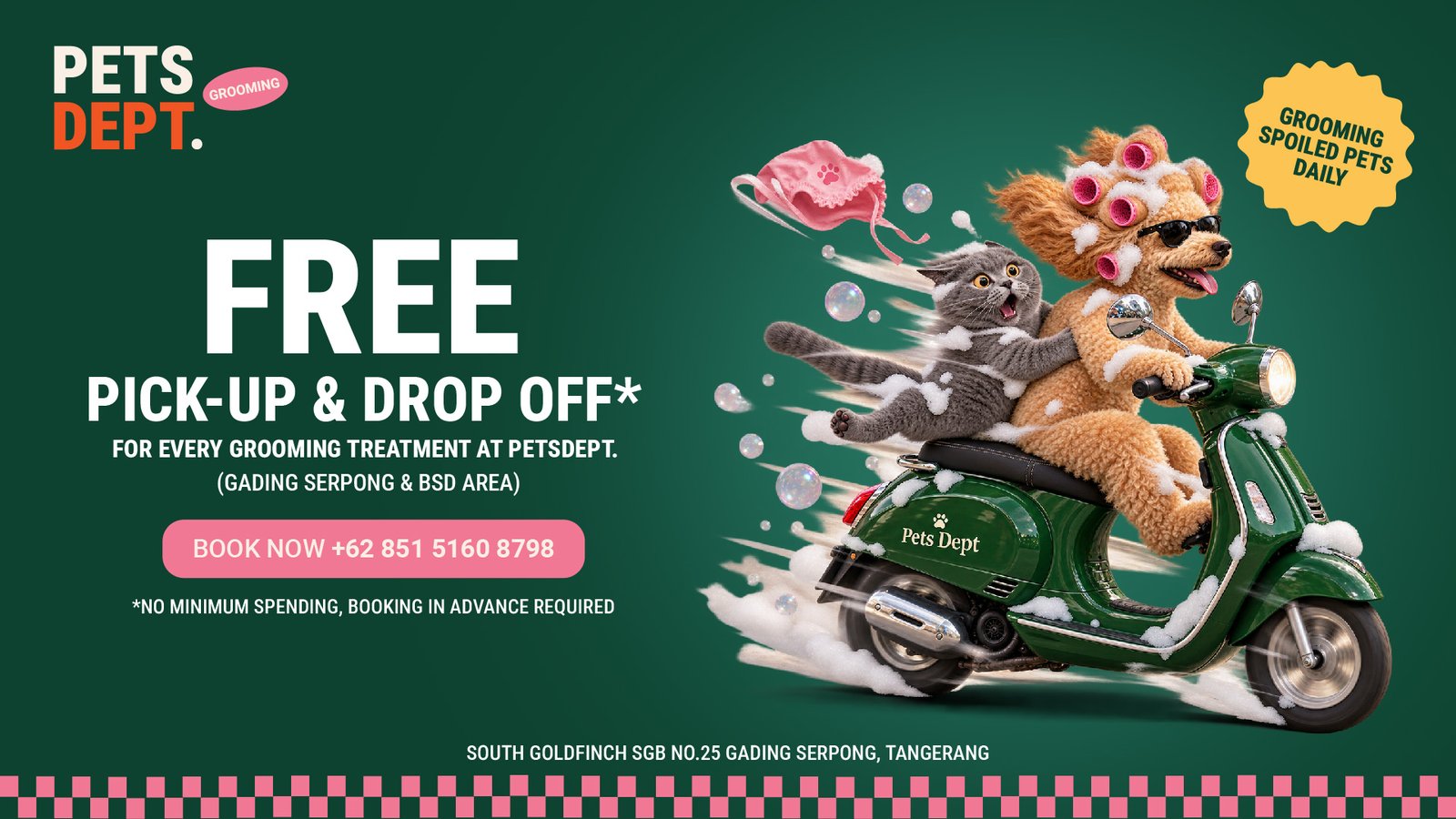 Promo free pick-up service untuk setiap grooming di petsdept